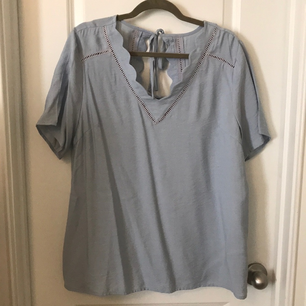 Doe & Rae smoke blue top